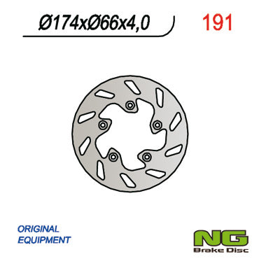 Brake disc (rotor) rear SKUTER GILERA, ITALJET (174x66x4)