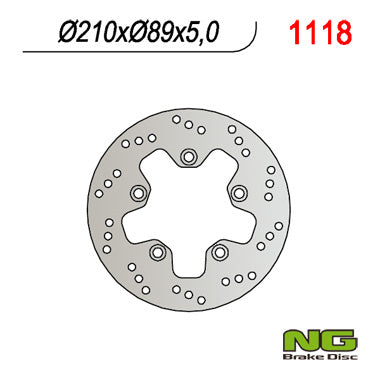 Brake disc (rotor) rear SUZUKI AN 400 '05-'23 AN 250 BURGMAN '07-'08 (210X89X5) (5X10,5MM)