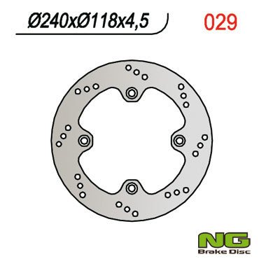 Brake disc (rotor) rear SUZUKI DR 650 S/SE '96-'11, XF 650 FREEWIND '97-02, (240X118X4,5MM) (4X10,5MM)