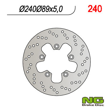 Brake disc (rotor) rear SUZUKI GSF/GSR/SV/RF (240x89x5) (5x10,5mm)