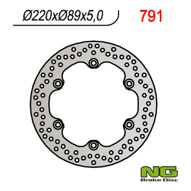 Brake disc (rotor) rear SUZUKI GSXR/ SV/ TL (220x89x5) (5X10,5MM)