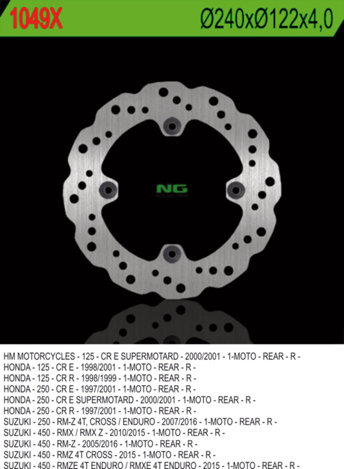 Brake disc (rotor) rear SUZUKI RMZ 450 '05-'20, HONDA CR 125 '98-'99, CR 250 '97-'01, RMZ 250 '07-'18 (240X122X4) WAVE