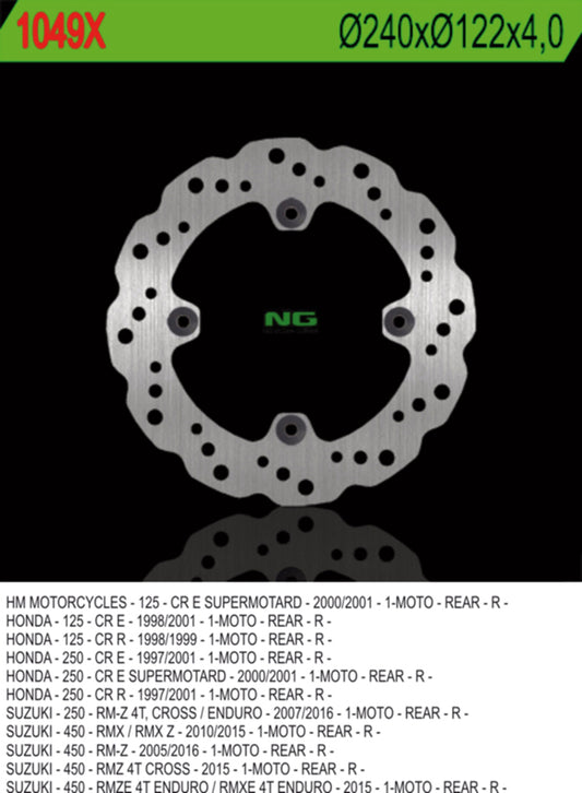 Brake disc (rotor) rear SUZUKI RMZ 450 '05-'20, HONDA CR 125 '98-'99, CR 250 '97-'01, RMZ 250 '07-'18 (240X122X4) WAVE