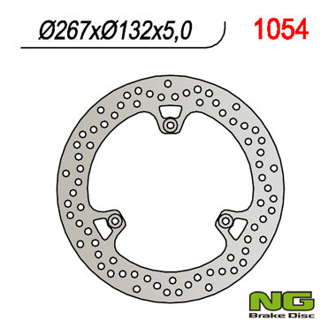 Brake disc (rotor) rear YAMAHA YP 400 MAJESTY '04-'13, XMAX 400 '13-16, GRAND MAJESTY 250 '04-'05 (267X132X5) (3X8,5MM)