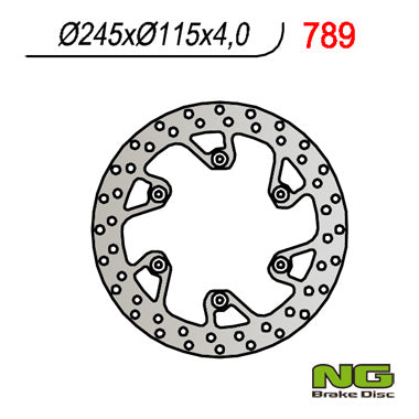 Brake disc (rotor) rear YAMAHA YZ 125/250 (02-18) YZF/WRF (02-18) SUZUKI RM 125/250 '88-'12 (245X115X4)(6X6,5MM)