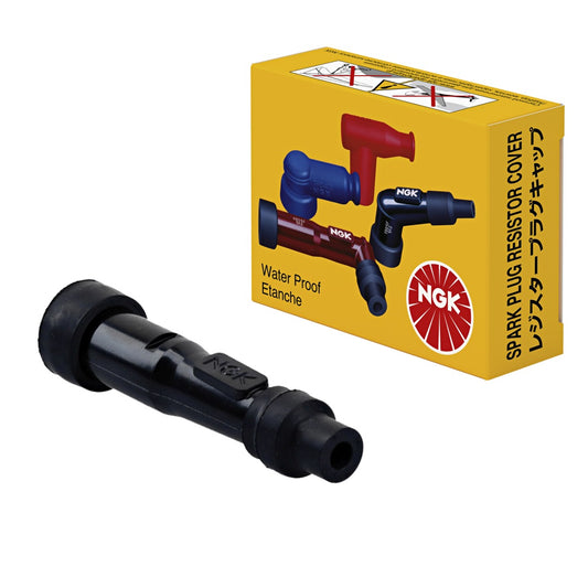 Spark Plug Cap Ebonite (No. 8022) Straight (0°) Black, Silicone 