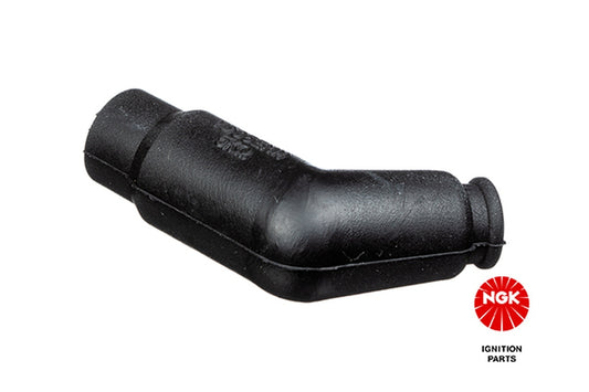 Spark Plug Cap (No. 7744) Angled (120°) Black, Rubber (Barrel type) 