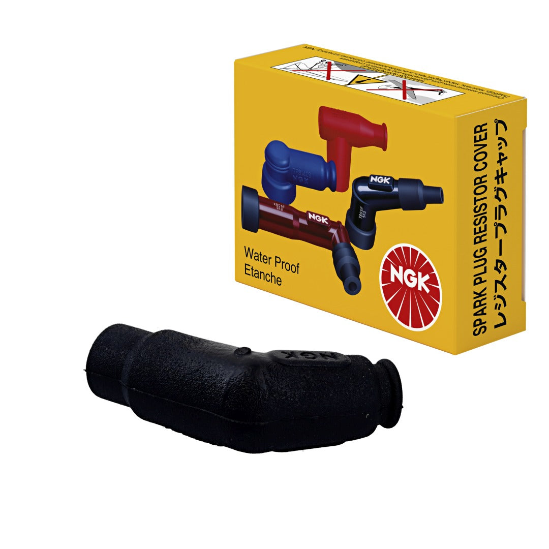 Spark Plug Cap (No. 8425) Rubber Angled (120°) Black (Threaded) 
