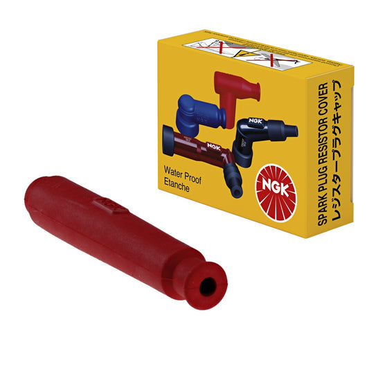 Spark Plug Cap (No. 8673) Straight (0°) Red, Silicone (Thread 10/12mm) 5kΩ 