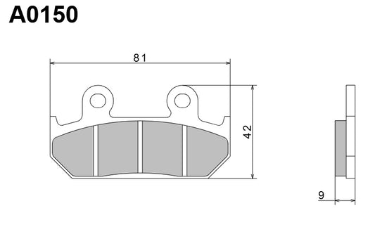 Brake Pads KH121 Premium Semi-Metallic (ECE R90) Made in Japan (2P-216NS) 