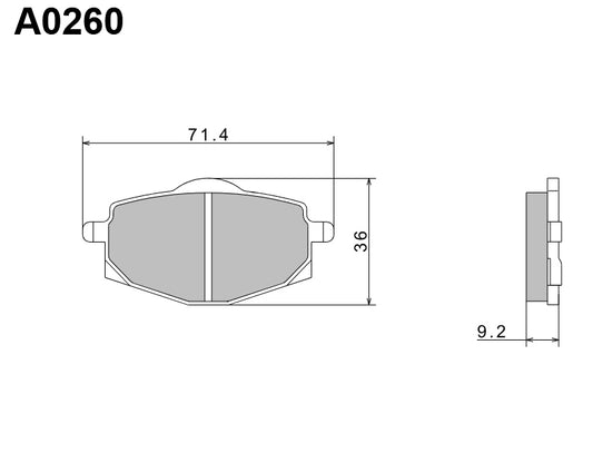 Brake Pads KH101 Premium Semi-Metallic (ECE R90) Made in Japan (2P-229NS) 