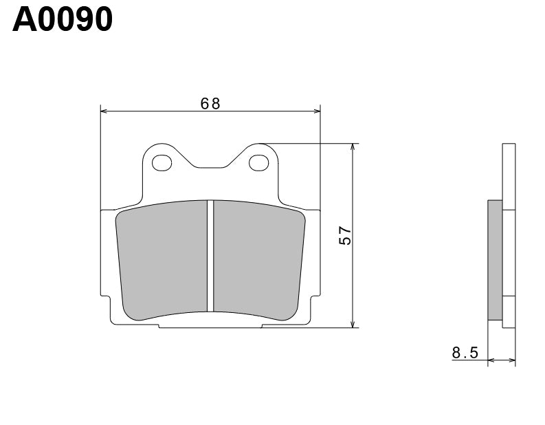 Brake Pads KH104 Premium Semi-Metallic (ECE R90) Made in Japan (2P-209NS) 