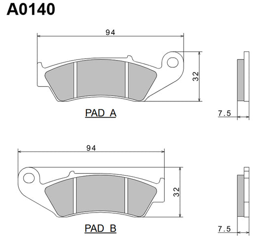 Brake Pads KH125 Premium Semi-Metallic (ECE R90) Made in Japan (2P-215GS) 