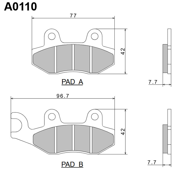 Brake Pads KH135 / KH214 Premium Semi-Metallic (ECE R90) Made in Japan (2P-211NS) 