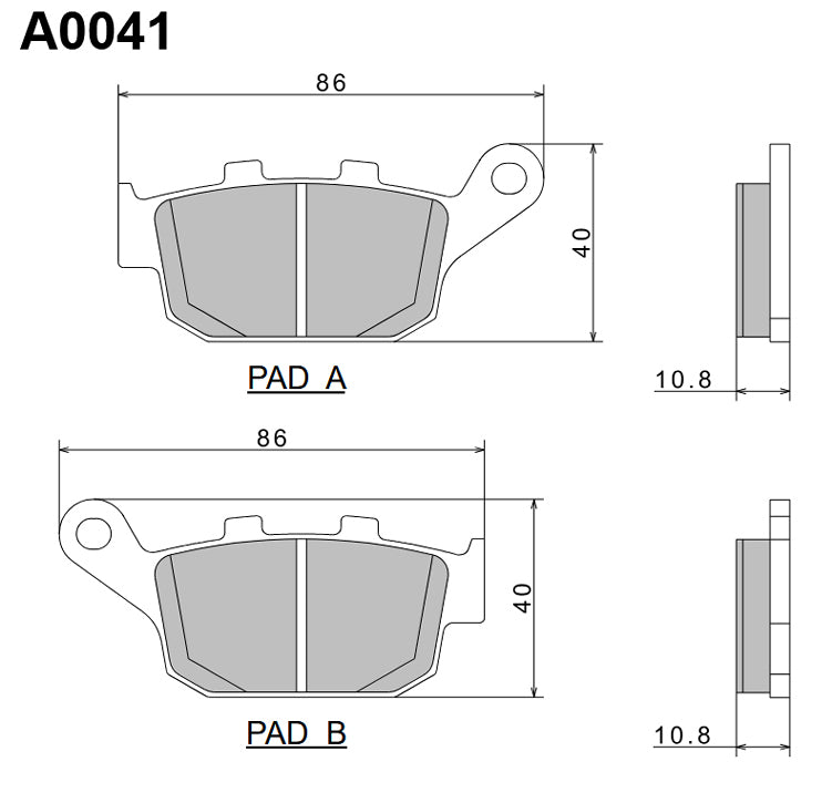 Brake Pads KH140 Premium Semi-Metallic (ECE R90) Made in Japan (2P-204NS) 
