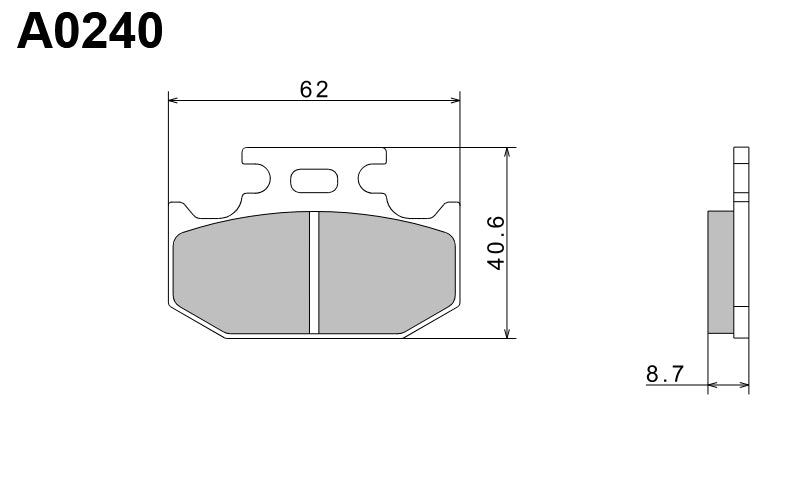 Brake Pads KH152 Premium Semi-Metallic (ECE R90) Made in Japan (2P-227NS) 