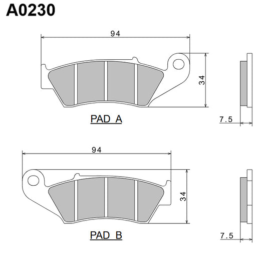 Brake Pads KH185 / KH389 Premium Semi-Metallic (ECE R90) Made in Japan (2P-225NS) 