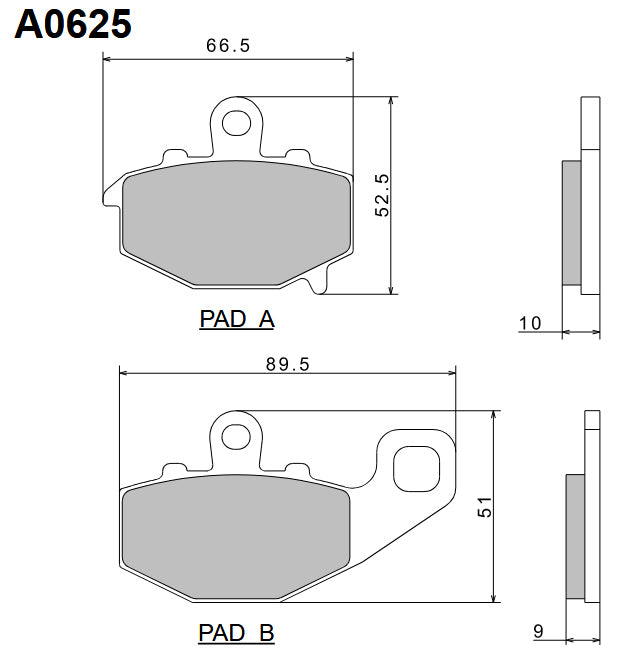 Brake Pads KH192 Premium Semi-Metallic (ECE R90) Made in Japan (2P-269NS) 