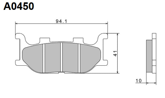 Brake Pads KH199 Premium Semi-Metallic (ECE R90) Made in Japan (2P-249NS) 