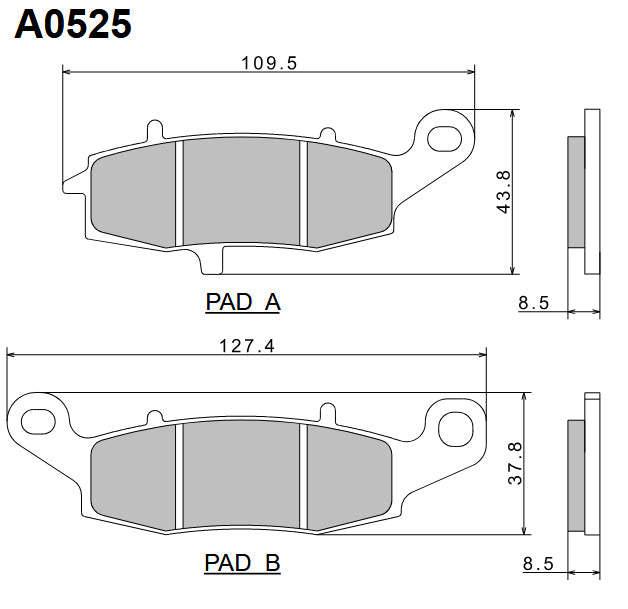 Brake Pads KH231 Premium Semi-Metallic (ECE R90) Made in Japan (2P-257NS) 