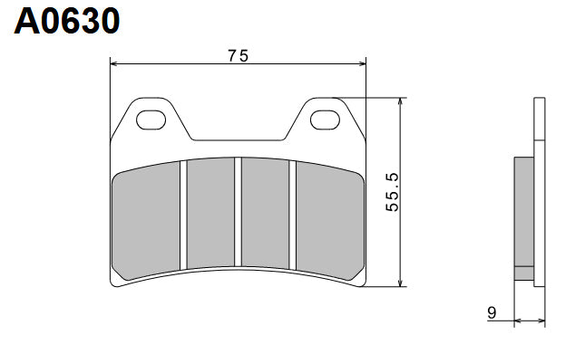 Brake Pads KH244 Premium Semi-Metallic (ECE R90) Made in Japan (2P-270NS) 