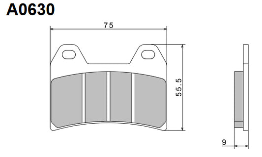 Brake Pads KH244 Premium Semi-Metallic (ECE R90) Made in Japan (2P-270NS) 