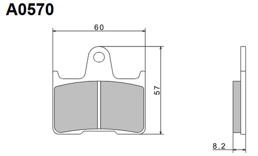 Brake Pads KH254 Premium Semi-Metallic (ECE R90) Made in Japan (2P-264NS) 