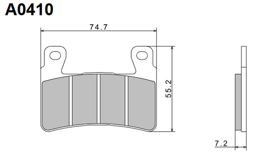 Brake Pads KH265 / KH296 Premium Semi-Metallic (ECE R90) Made in Japan (2P-245NS) 