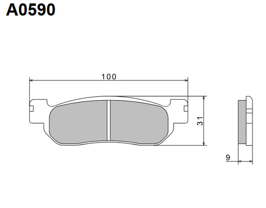 Brake Pads KH275 Premium Semi-Metallic (ECE R90) Made in Japan (2P-266NS) 