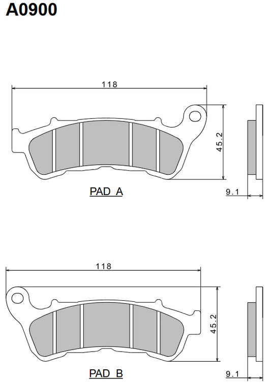 Brake Pads KH388 Premium Semi-Metallic (ECE R90) Made in Japan (2P-308NS) 