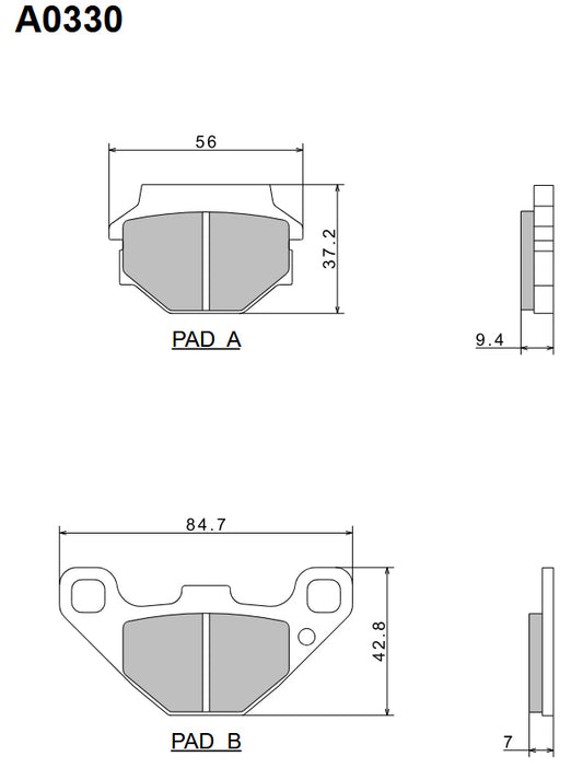 Brake Pads KH67 Premium Semi-Metallic (ECE R90) Made in Japan (2P-236NS) 