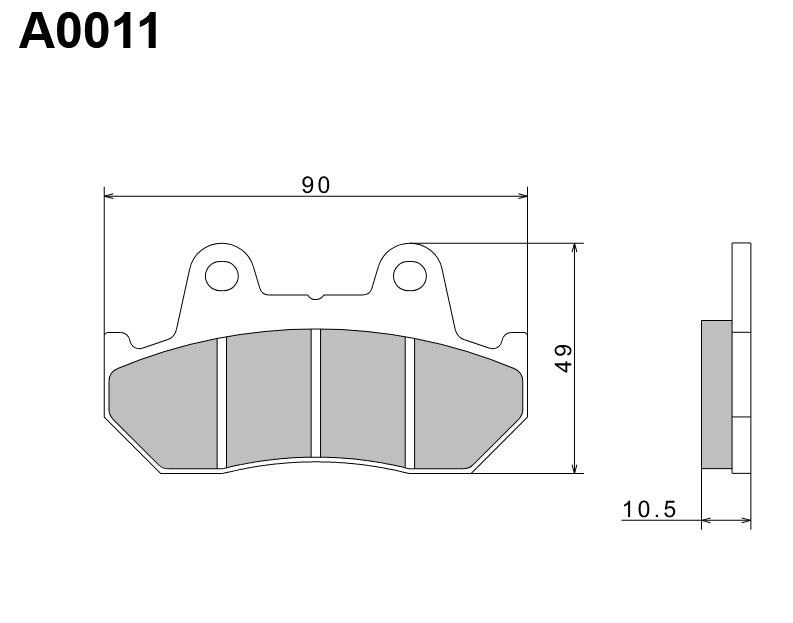 Brake Pads KH69 Premium Semi-Metallic (ECE R90) Made in Japan (2P-201NS) 