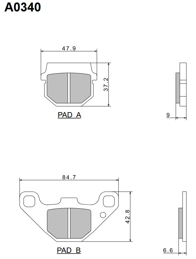 Brake Pads KH83 Premium Semi-Metallic (ECE R90) Made in Japan (2P-237NS) 