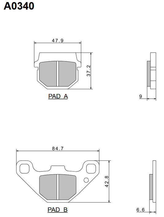 Brake Pads KH83 Premium Semi-Metallic (ECE R90) Made in Japan (2P-237NS) 