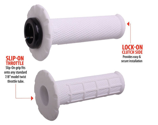 Off-Road Half Waffle Universal Lock-On Grip Set White 