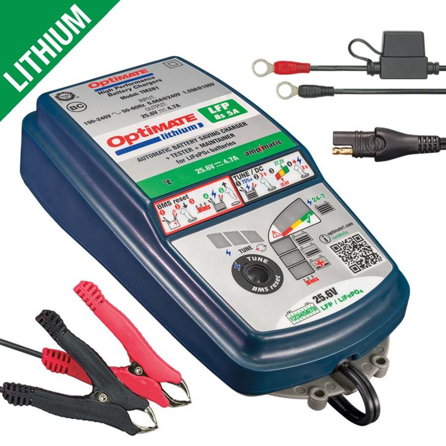 Battery charger Lithium 8S 25.6V / 26.4V 5A, 2.5-100Ah, LFP / LiFePO4, SAE (EL) (12)