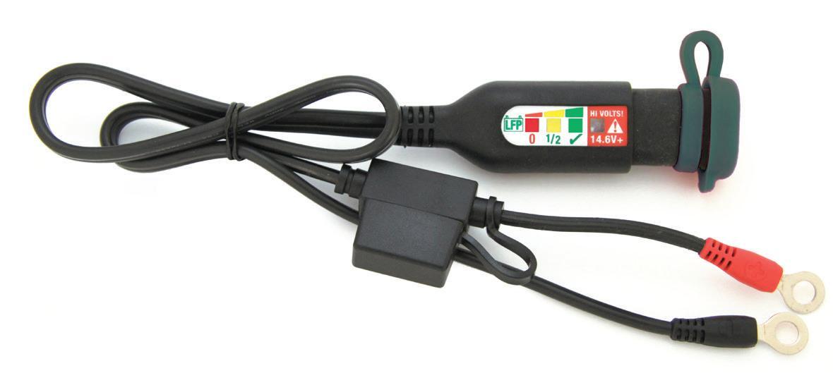 Battery connection lead with charge indicator and SAE connector (Lithium) (with 15A fuse, length 60cm) (EL)