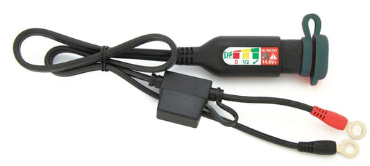 Battery connection lead with charge indicator and SAE connector (Lithium) (with 15A fuse, length 60cm) (EL)