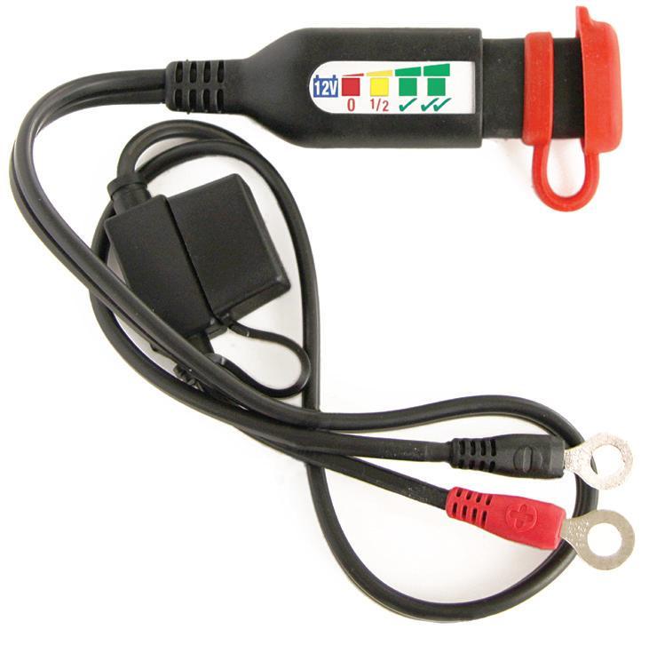 Battery connection lead with charge indicator and SAE connector (STD, AGM, GEL) (with 15A fuse, length 60cm) (EL)