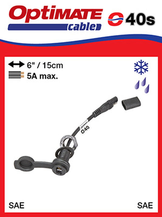 Cable with SAE plug and waterproof SAE socket (length 15cm) (EL)