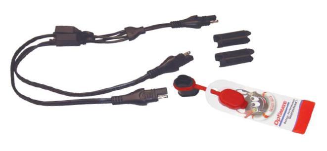 Splitter to connect two accessories to SAE connector (with 15A fuses, length 50cm) (EL)