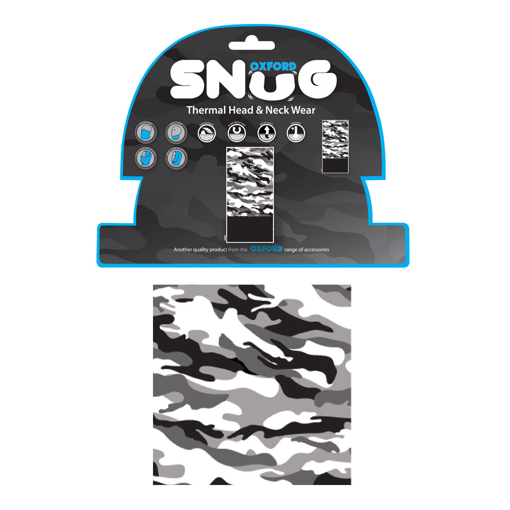 Neck Warmer Snug Camo White/Black/Grey Uni Size 