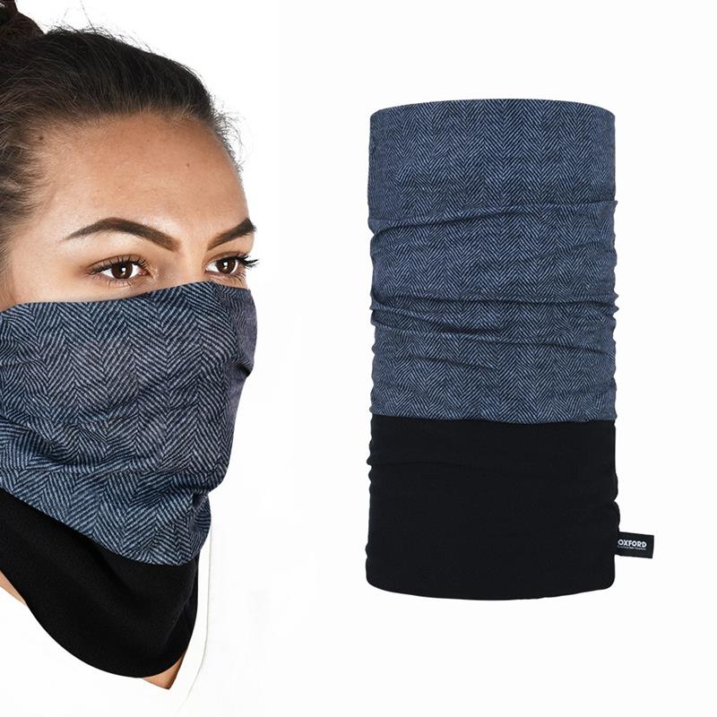 Neck Warmer Snug Herringbone Grey 