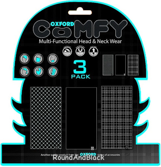 Multifunction Windproof Neck Tube Comfy 3-Pack Tartan 