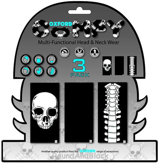 Multifunction Windproof Neck Tube Comfy 3-Pack Skeleton 
