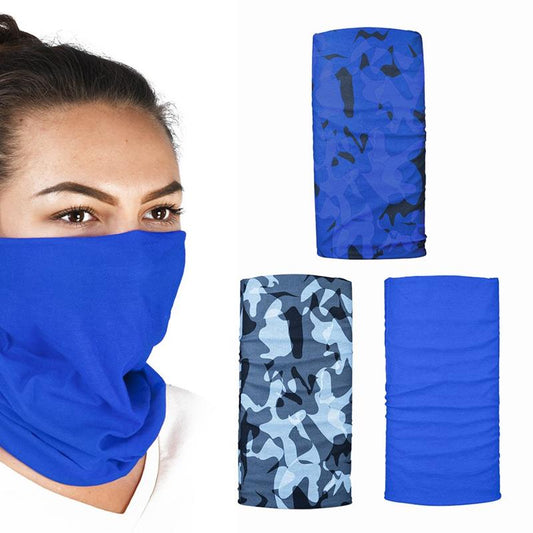 Multifunction Windproof Neck Tube Comfy Havoc Blue 3-Pack Camo/Blue 