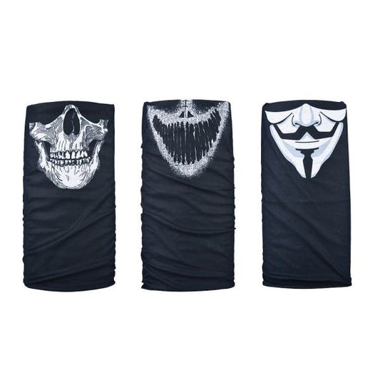 Multifunction Windproof Neck Tube Comfy Masks 3-Pack Black/White 