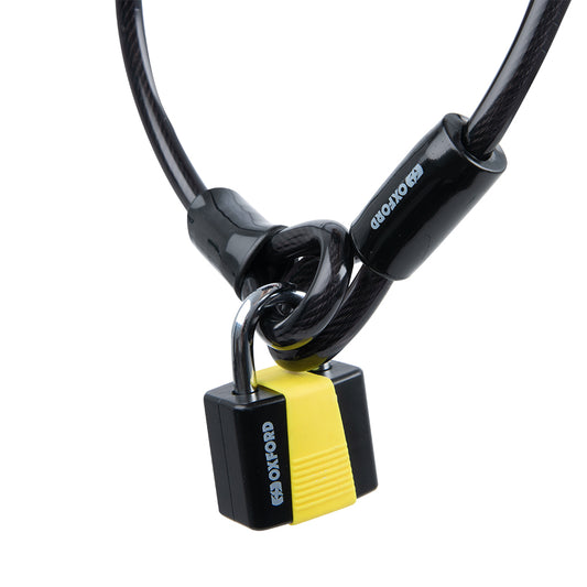 Steel Security Cable with Padlock 1.8m x 10mm Model Loop Lock Junior Black (Old Code: OF222) 