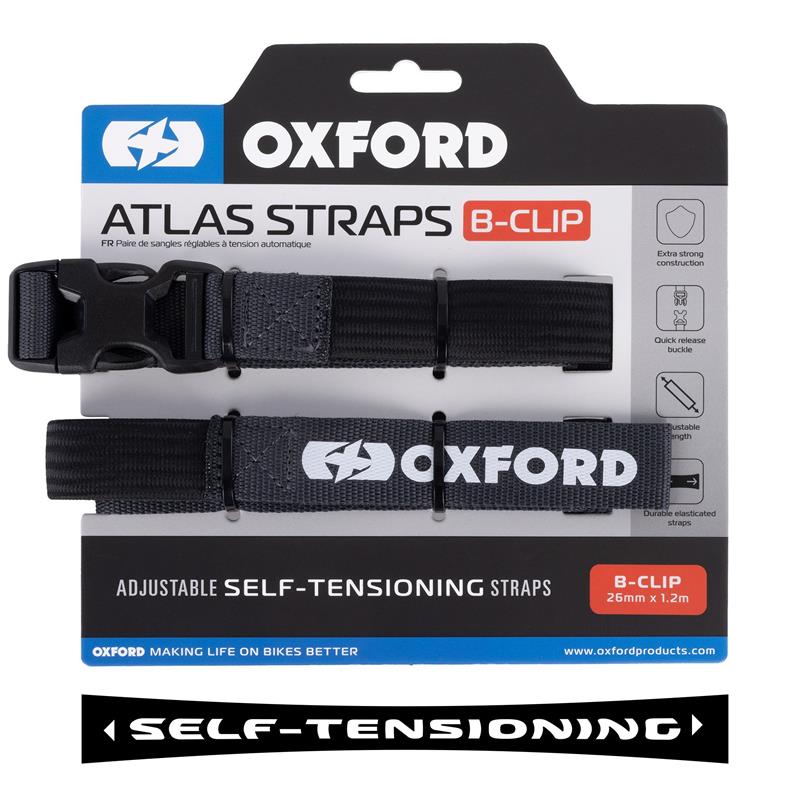 Atlas B-Clip Tie Down Straps 26mm x 1.2m Grey (2 pcs) 