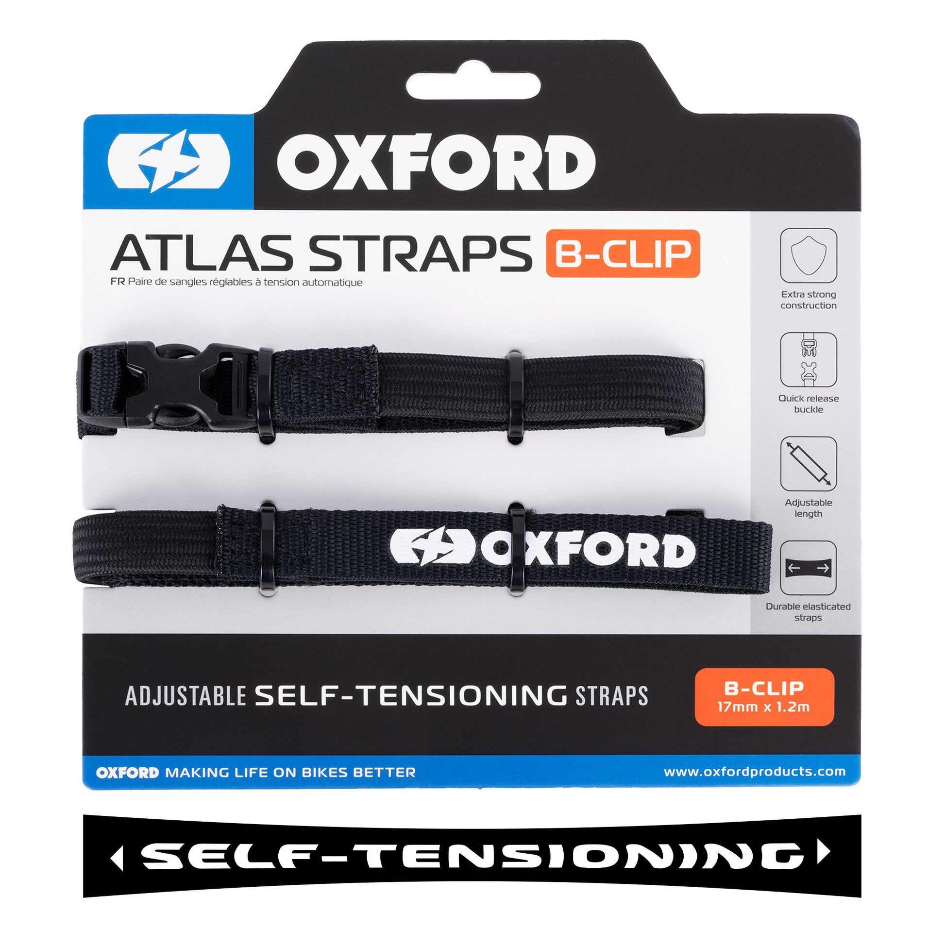 Atlas B-Clip Tie Down Straps 17mm x 1.2m Black 